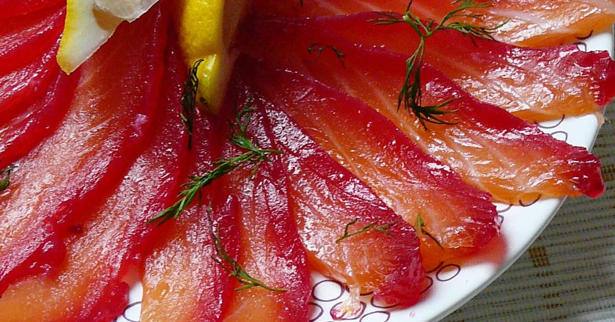 Céklás gravlax