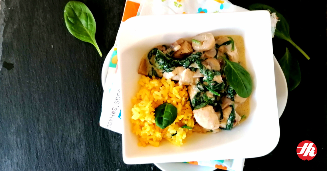 Gombás tejszínes pulyka