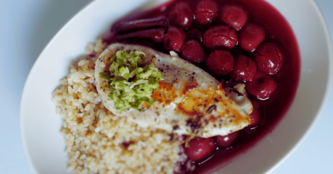 csirkemell-meggymartassal Csirkemell meggymártással